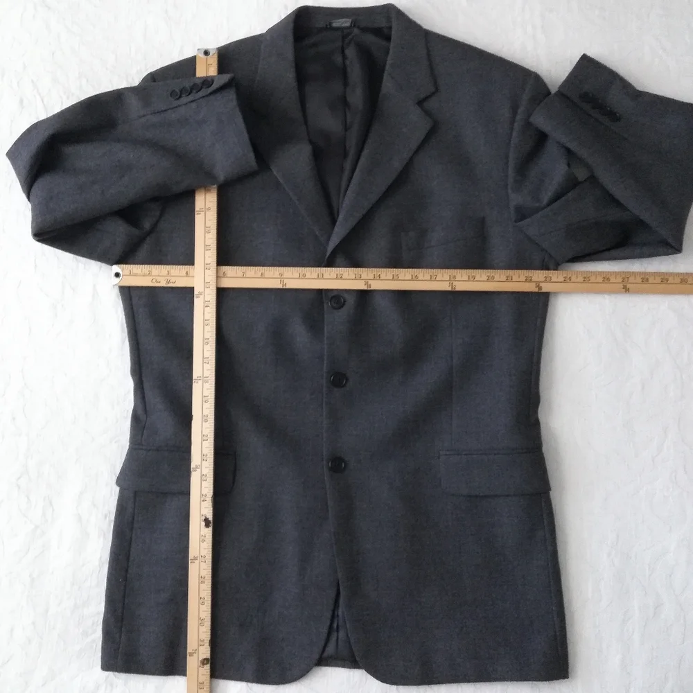 Bachrach Charcoal Gray Wool Sport Coat Size 46 Long